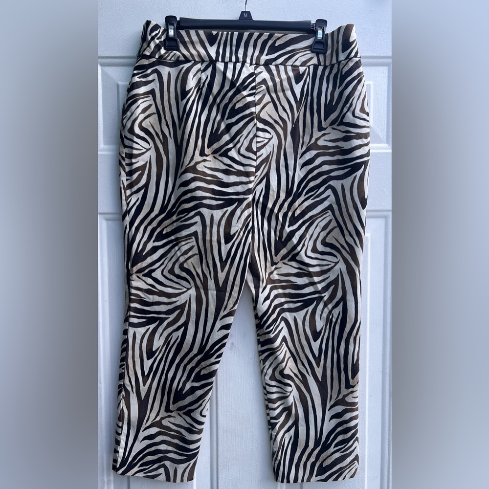 Chico’s So Slimming Crop Zebra Print Pants